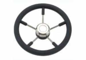 SAVORETTI VOLANTE INOX E POLIURETANO NERO DA CM.35