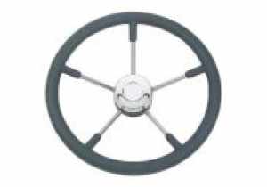 SAVORETTI VOLANTE INOX E POLIURETANO GRIGIO DA CM.35