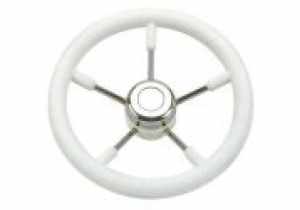 SAVORETTI VOLANTE INOX E POLIURETANO BIANCO DA CM.35