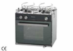 CAN CUCINA A GAS CON PIANO DI COTTURA INOX 2 FUOCHI E FORNO