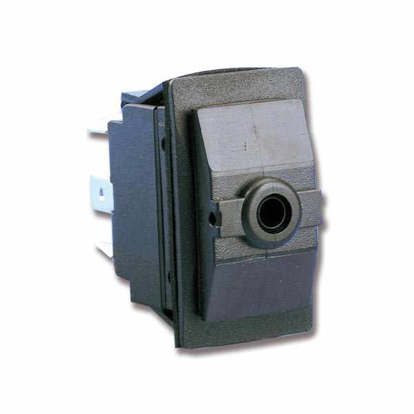 INTERRUTTORE A BASCULA (ON)/OFF A MOLLA 3 POLI 1LED
