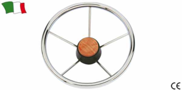 VOLANTE INOX E TEAK DA CM.35