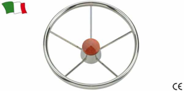 VOLANTE INOX E TEAK DA CM.40