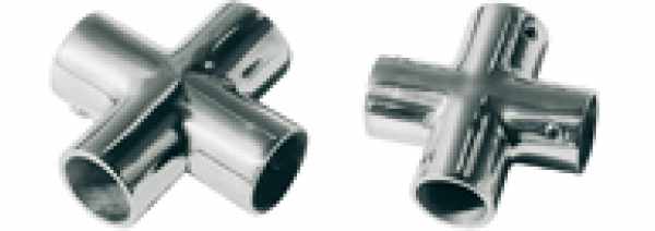RACCORDO A QUATTRO ASSI PRESSOFUSO INOX MM.25