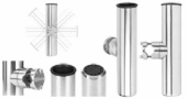 PORTACANNE IN ACCIAIO INOX ORIENTABILE PER TUBO DA MM.20-25