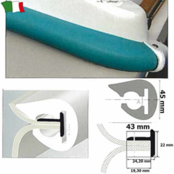 BOTTAZZO PROFILO L-45 MT.24 GRIGIO