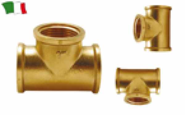 RACCORDO A T FEMMINA DA 1" 1/4 IN OTTONE PESANTE