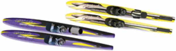 COPPIA SCI NAUTICI"CONCAVE COMBO ADULTO" GIALLO CON SCARPETTA EASY READER