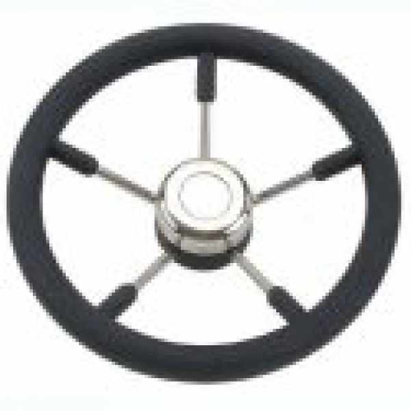 VOLANTE INOX E POLIURETANO NERO DA CM.35