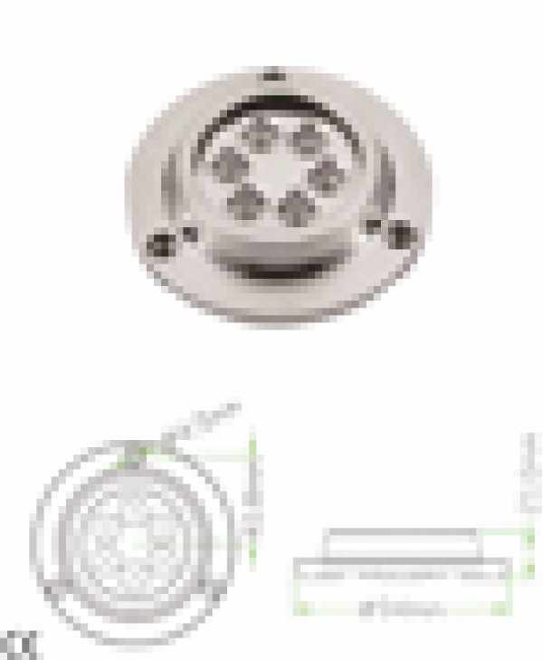 PLAFONIERA 6 LED TONDA INOX  SUBACQUEA