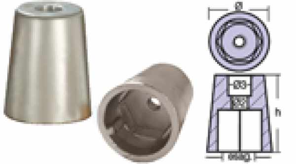 ANODO OGIVA ESAGONALE MM.40