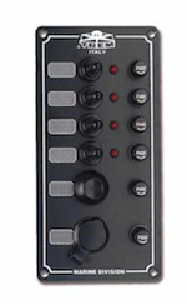 PANNELLO MOD.MARINE 4 INTERRUTTORI+TROMBA+PRESA