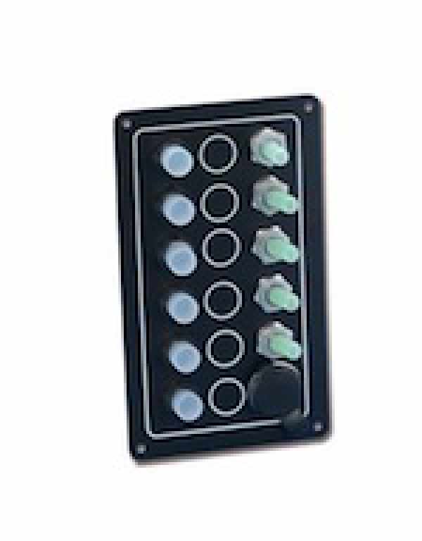 PANNELLO MOD.A 5 INTERRUTTORI+PRESA